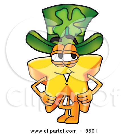 Clipart Picture Of A Star Mascot Cartoon Character Wearing A Saint    