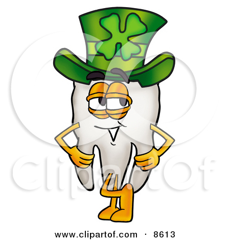 Clipart Picture Of A Tooth Mascot Cartoon Character Wearing A Saint    
