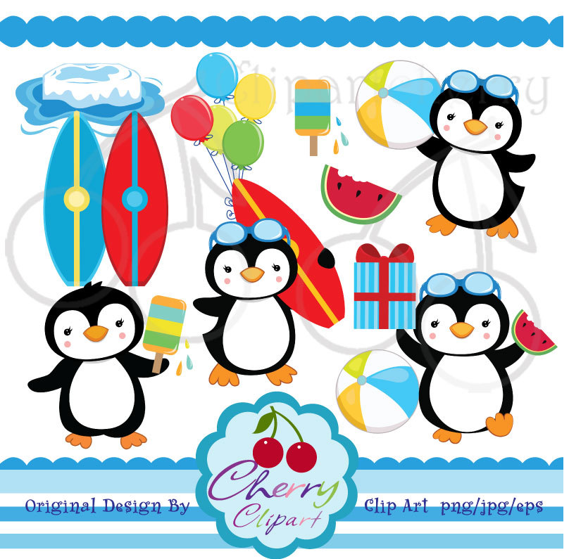 End Of Summer Clipart Summer Party Boy Penguin