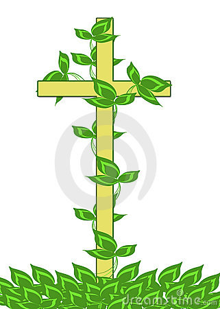 Gold Cross And Vine Royalty Free Stock Photo   Image  13758915
