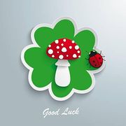 Green Shamrock Fly Agaric Good Luck Ladybug