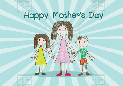 Happy Mother S Day Card With Children 89278 Download Royalty Free