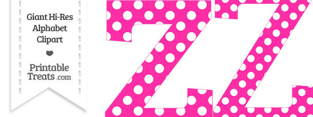 Hot Pink Polka Dot Letter Z Clipart