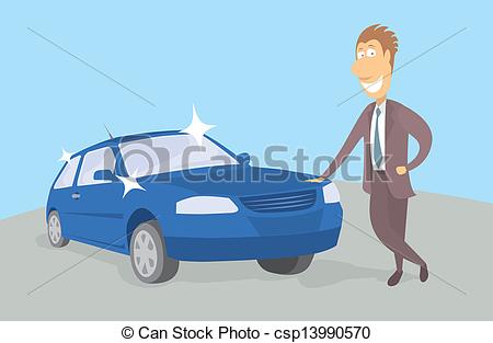 Illustration Of Proud New Car Owner Csp13990570   Search Clipart
