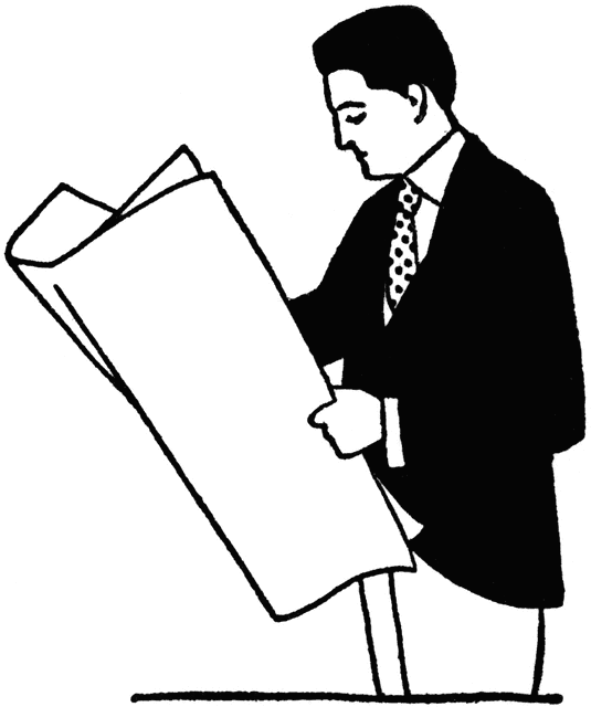 Man Reading Newspaper   Clipart Etc