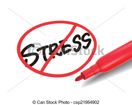 No Stress Word With A Red Marker   Csp21954902