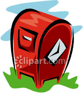 Red Drop Off Mailbox   Royalty Free Clipart Picture