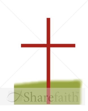Red Thin Cross With Green   Cross Clipart