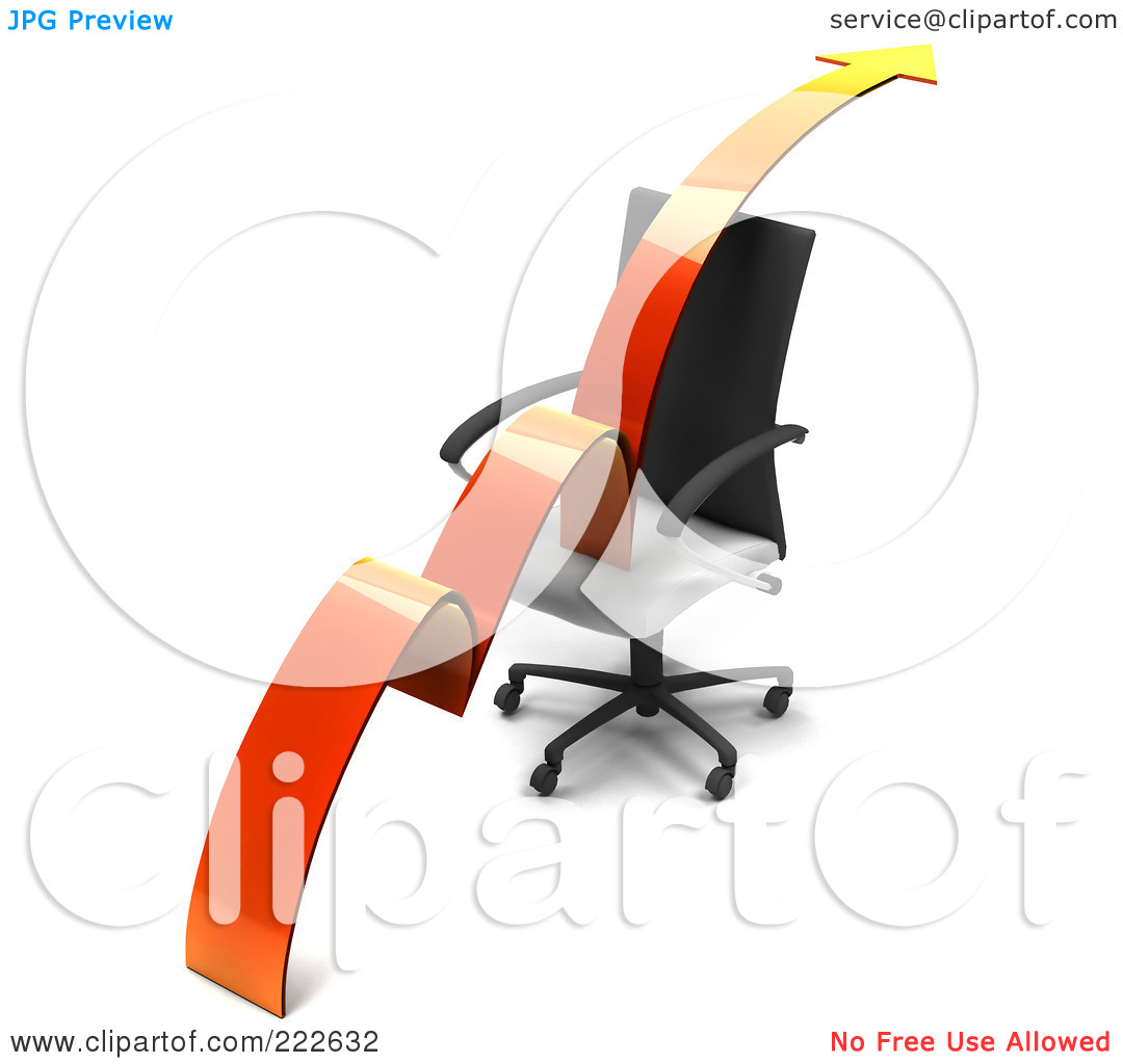 Royalty Free  Rf  Clipart Illustration Of A Arrow Moving Up Over A
