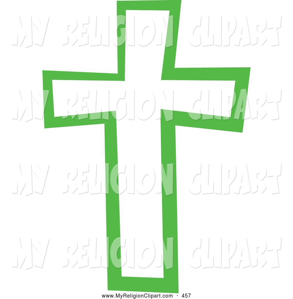 Simple Christian Cross Clipart Religion Clip Art Of A Green