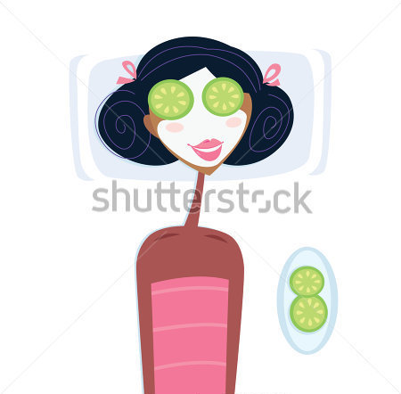 Spa   Mujer Con M Scara Facial  Ilustraci N De Mujer Con