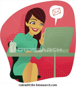 Stock Illustration Of Young Girl Reading Email Rodria0038s   Search