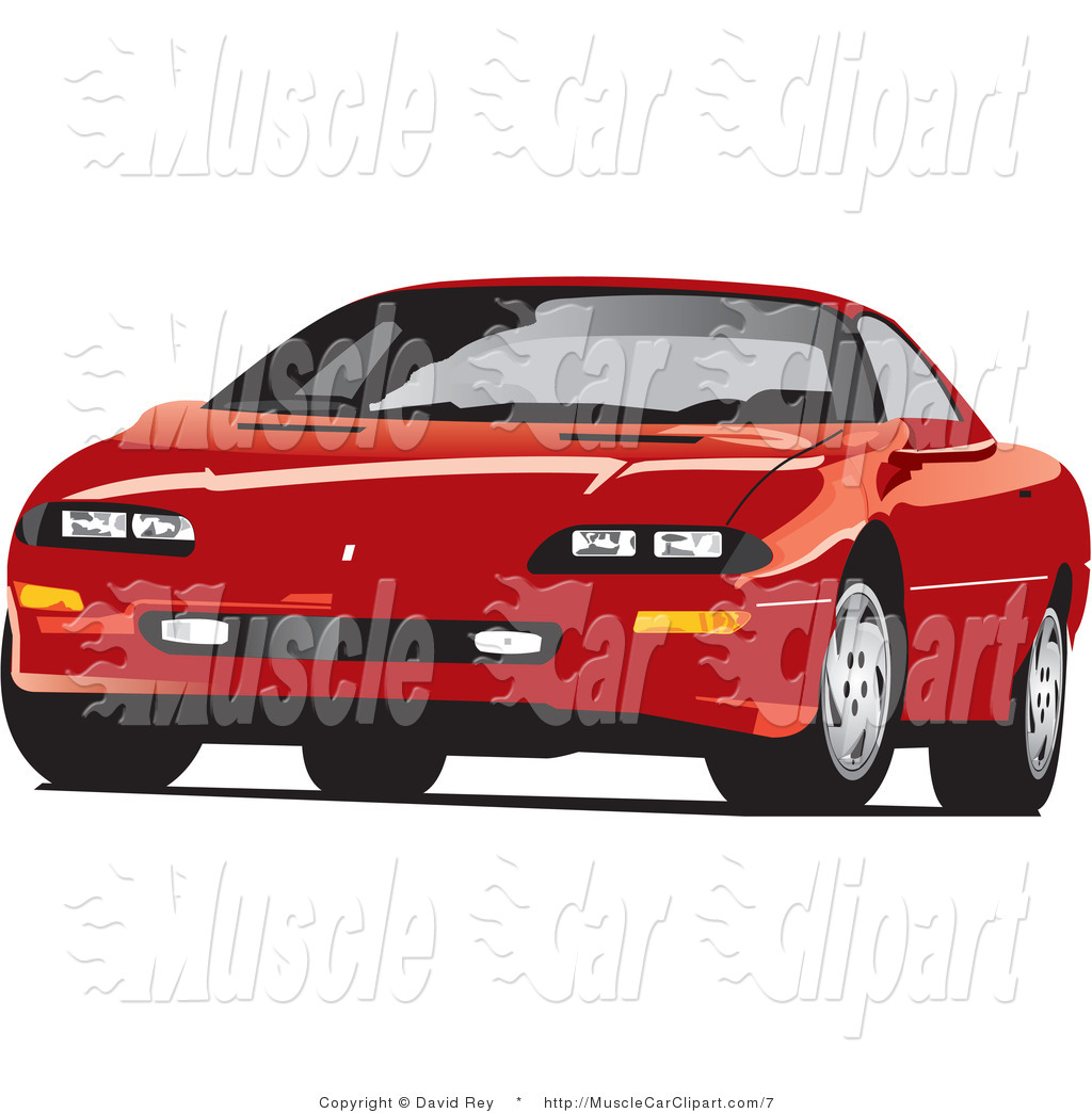 Vector Automotive Clipart Of A Red Chevrolet Camaro By David Rey    7
