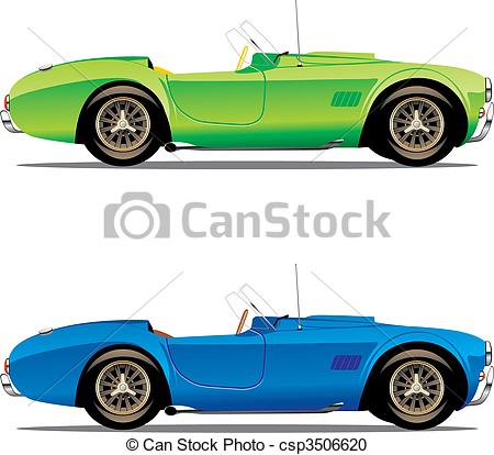 Vector Clipart Of Isolated Convertible Cars   Vector Editable Isolated