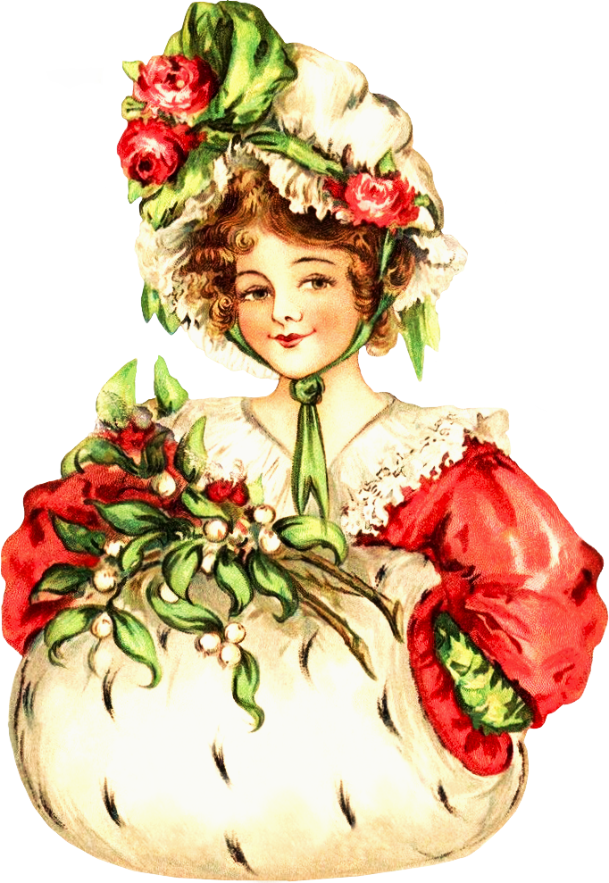Victorian Christmas Lady Clipart