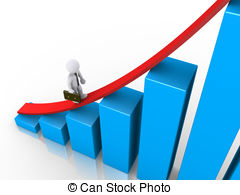 Businessman Walking To The Top Of Graph   3d Businessman Is   