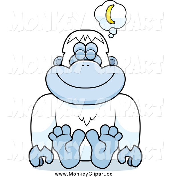 Clip Art Of A Yeti Abominable Snowman Daydreaming Of Bananas By Cory    