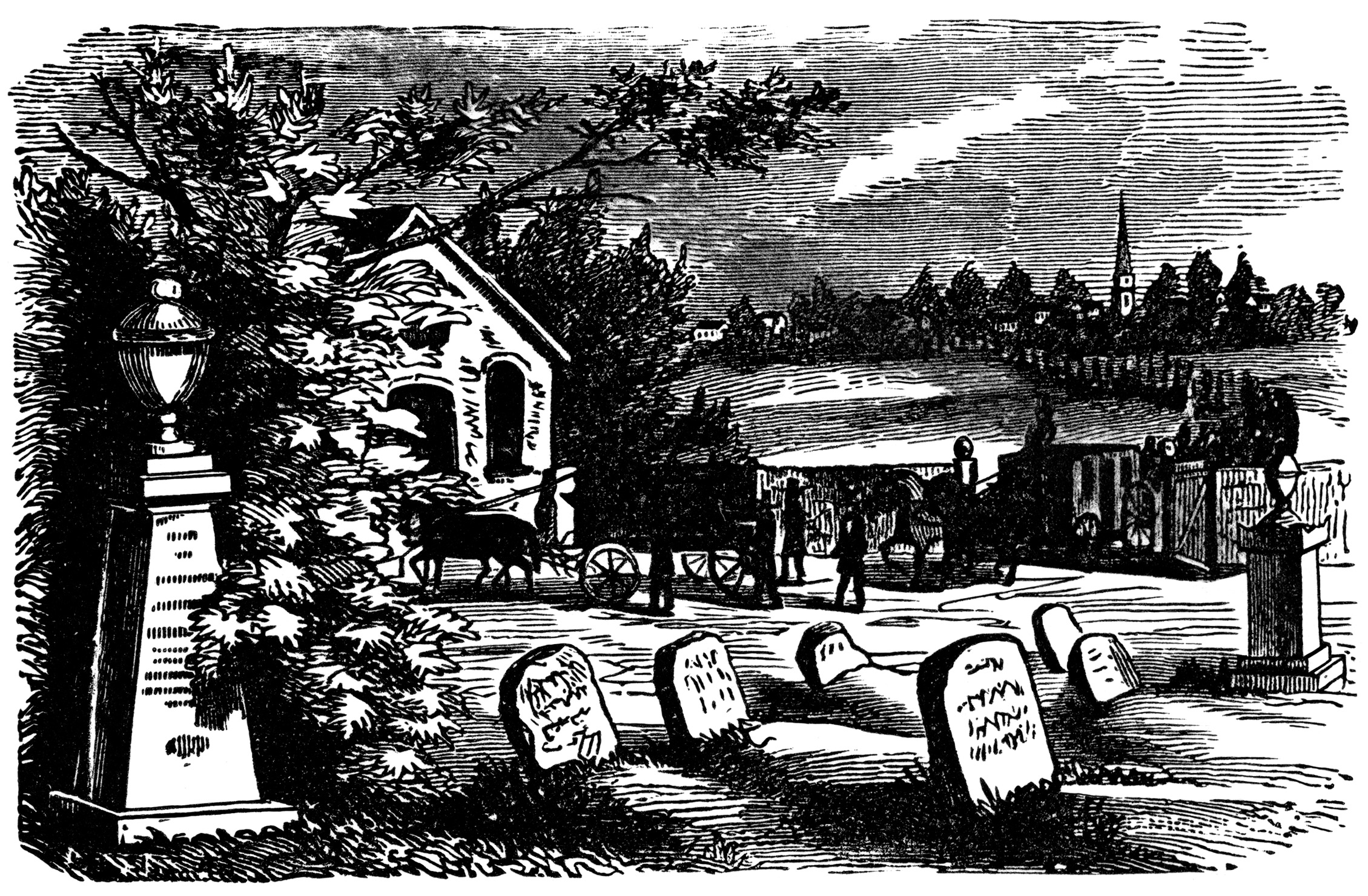 Clipart Tombstone Graphics Victorian Graveyard Scene Headstone