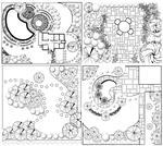 Collections Od Landscape Plan With Treetop Symbols Black And White
