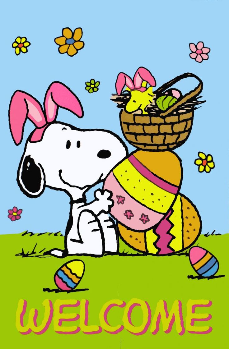 Easter Snoopy Easter Flags Happy Easter Easter Ideas Peanut Gang