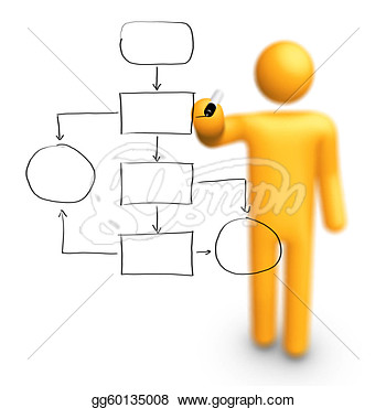 Figure Drawing Empty Flow Chart  Clipart Drawing Gg60135008   Gograph
