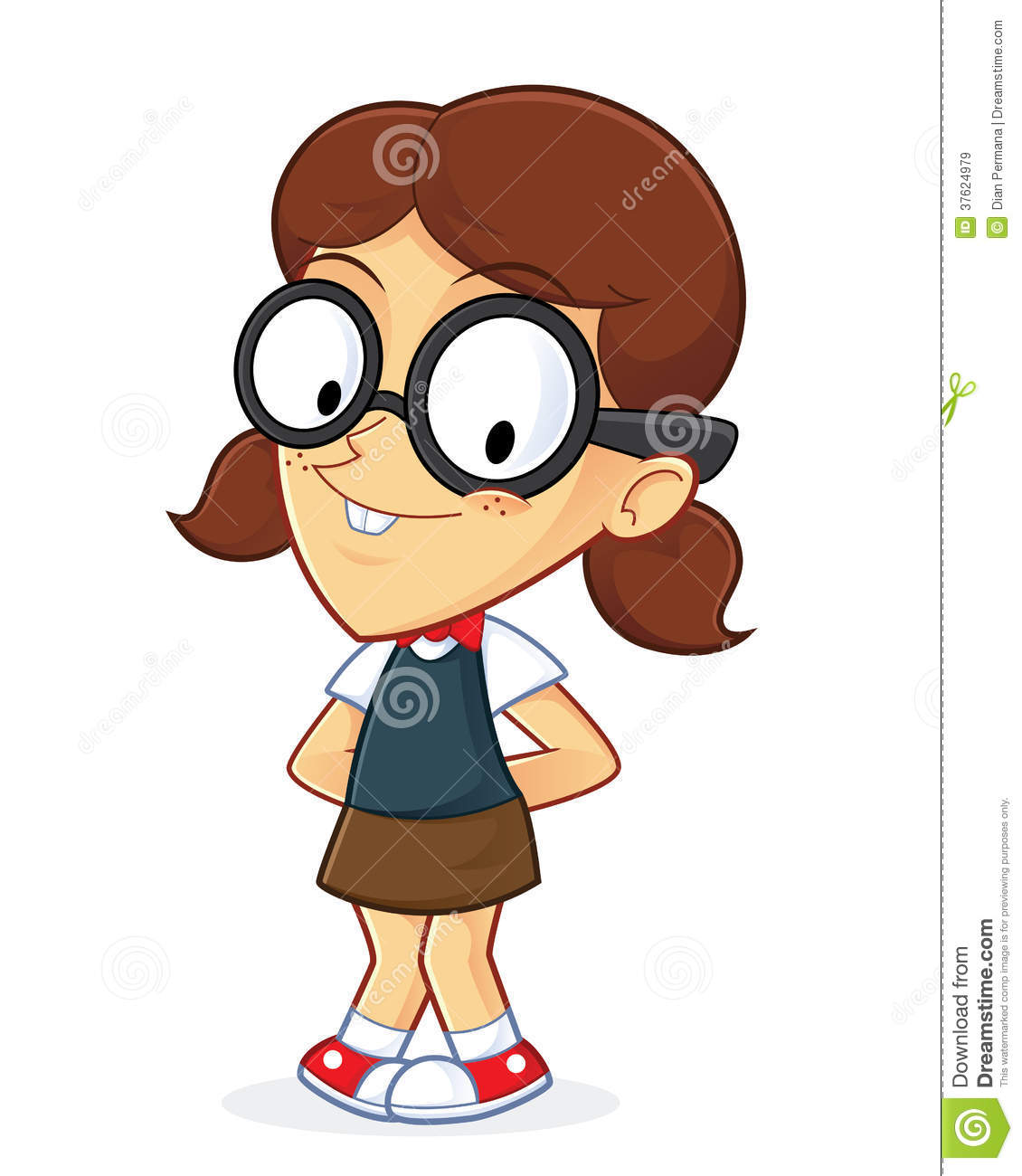 Girl Geek With Shy Expression Royalty Free Stock Images   Image
