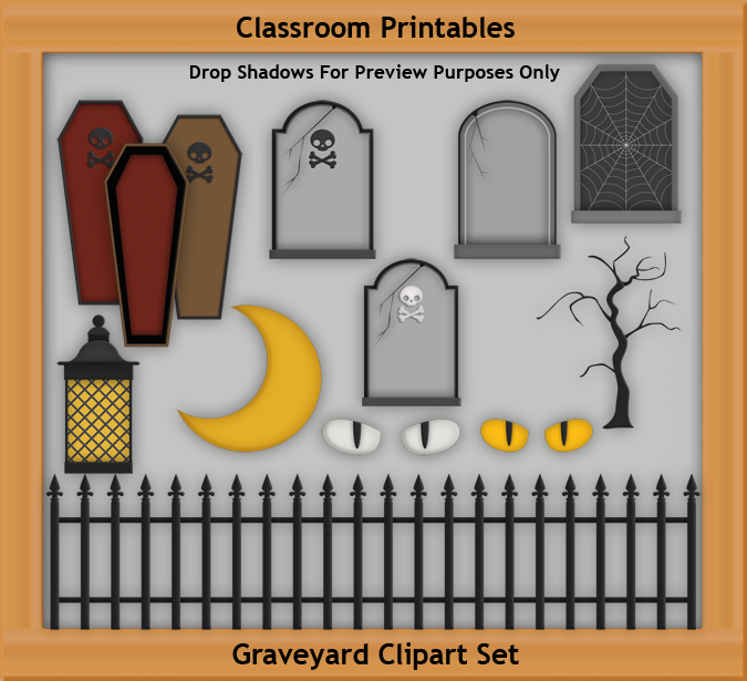 Graveyard Clipart Set