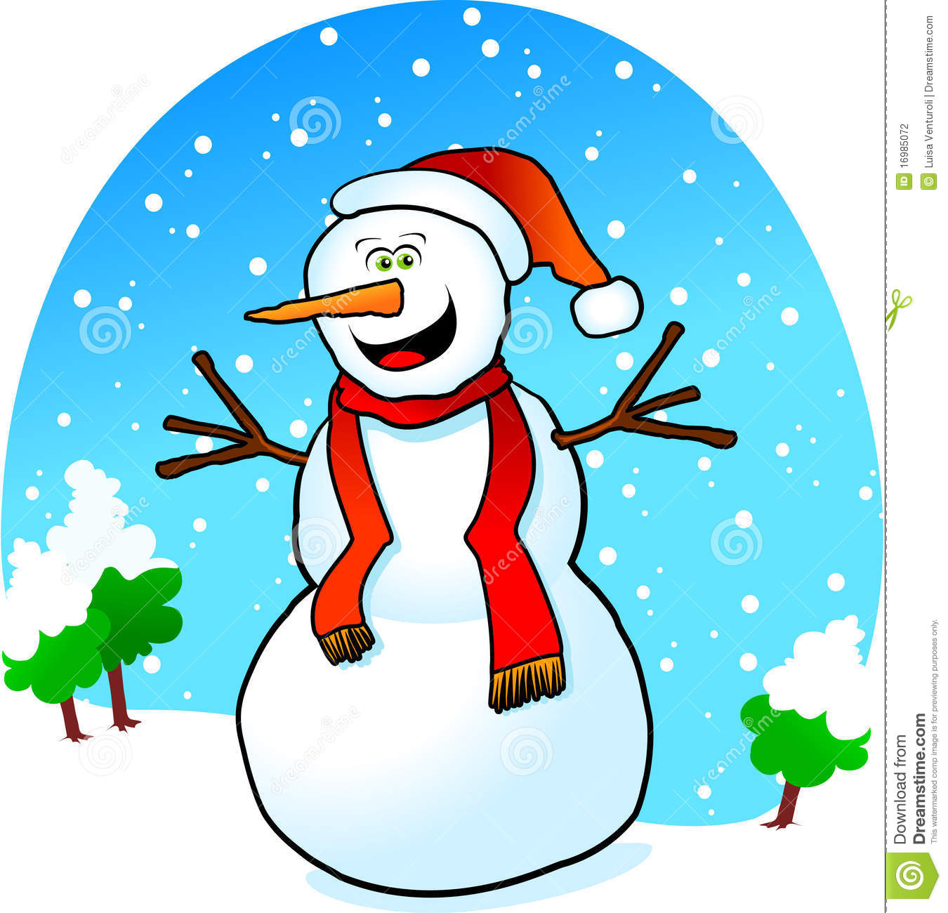 Happy Snowman Stock Photography   Image  16985072