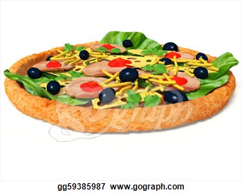       Italian Pizza Isolated On White Background  Clipart Gg59385987