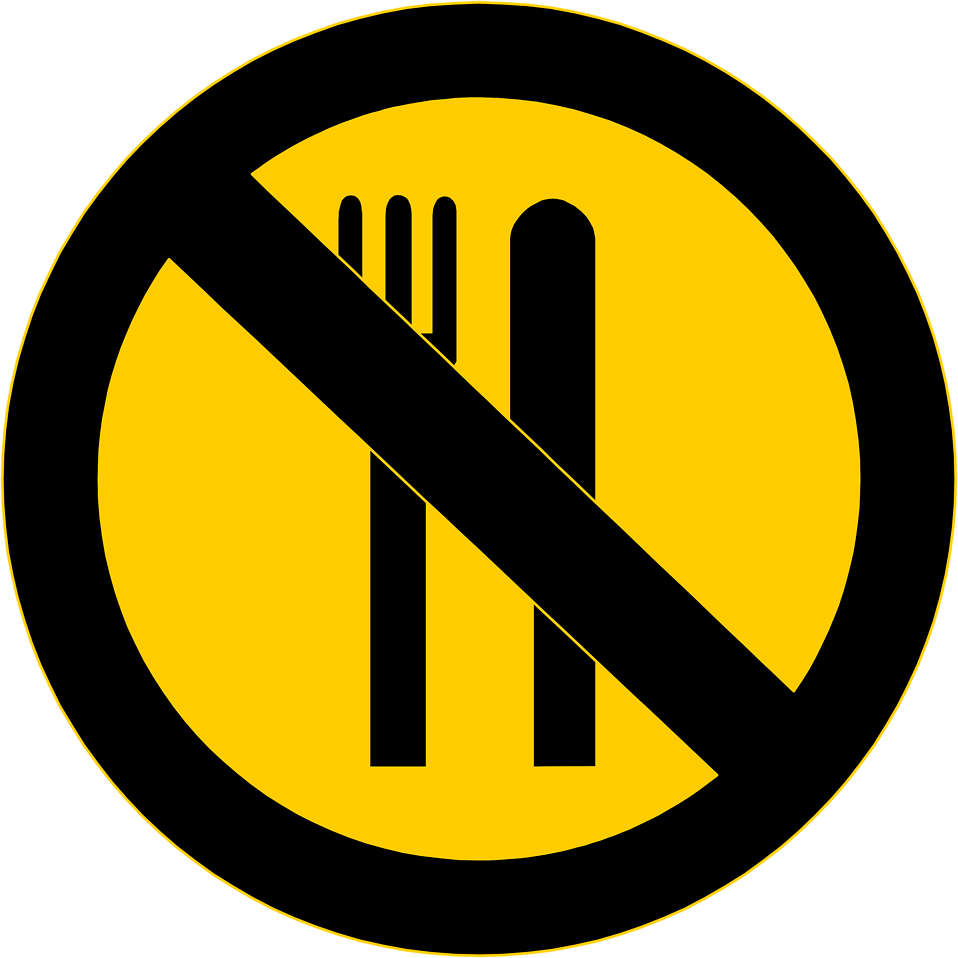 No Eating   Free Stock Photo   Illustration Of A No Food Warning Sign