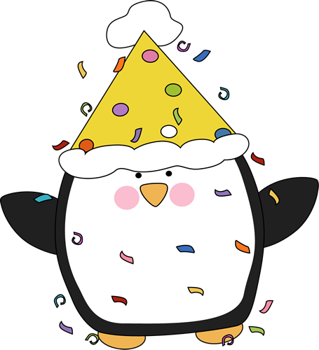Party Penguin Clip Art Image   Penguin Wearing A Yellow Party Hat And    