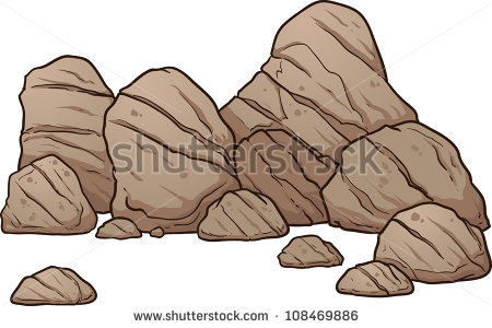 Pile Of Bouldersrocks And Pebbles  Vector Illustration With Simple