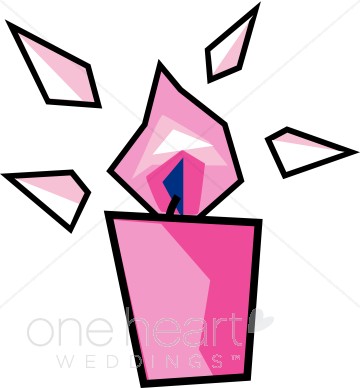 Pink Candle Clipart   Wedding Decorations Clipart