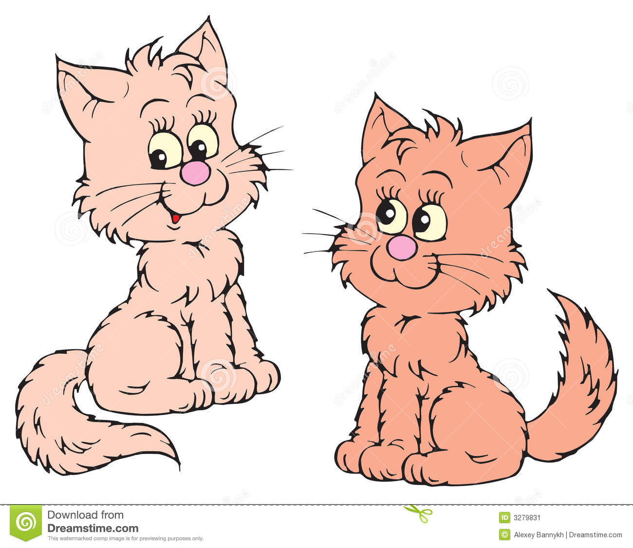 Pink Kittens  Vector Clip Art  Stock Image   Image  3279831