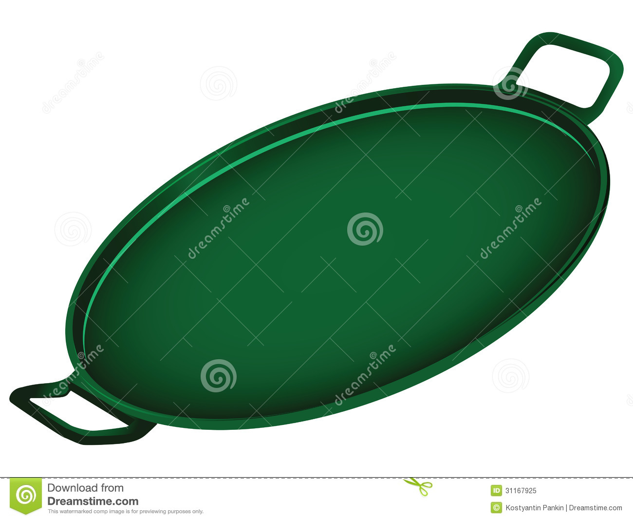 Steel Pan Pizza With Low Sides And Two Handles  Vector Illustration
