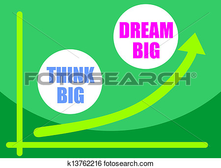 Think Big Dream Big Slogan Concept Presented With Growing Graph In A