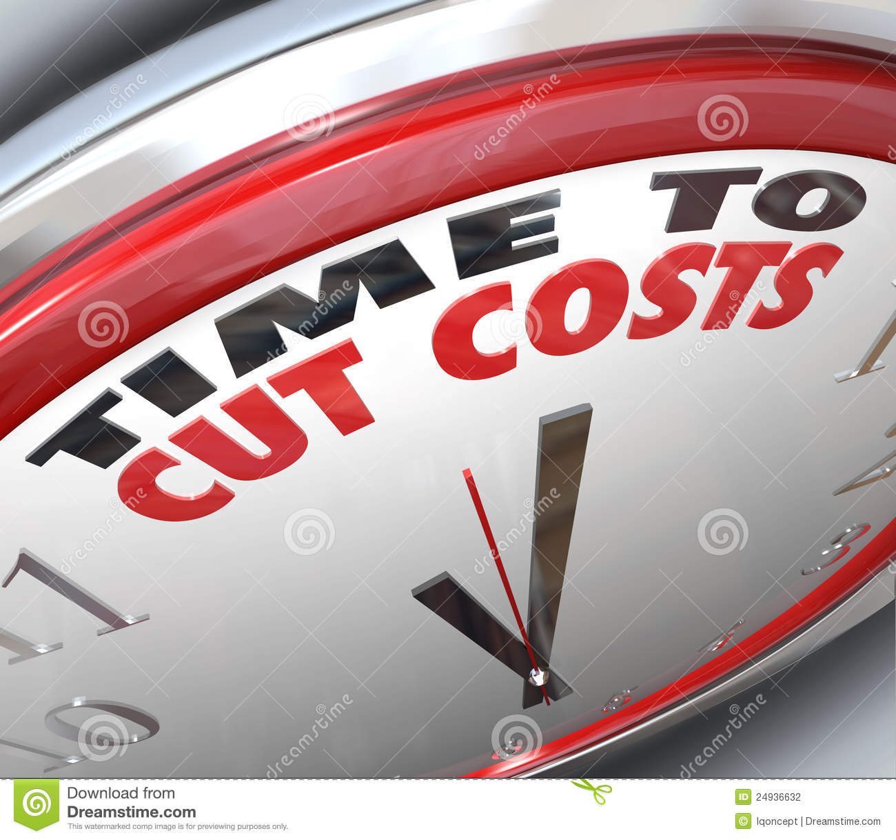 Time To Cut Costs Reduce Spending Lower Budget Stock Photography