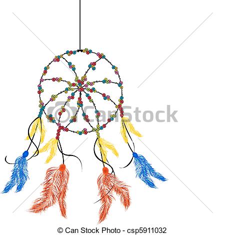 Vector Illustration Of Dream Catcher Isolated Object Over White
