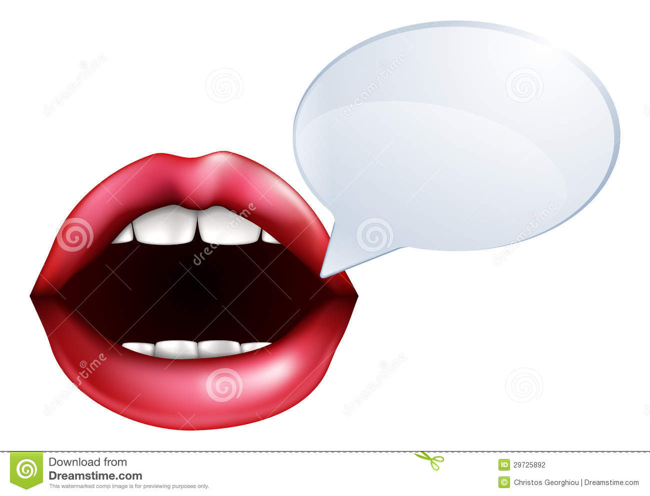 An Illustration Of Open Mouth Or Lips Talking With A Speech Bubble For