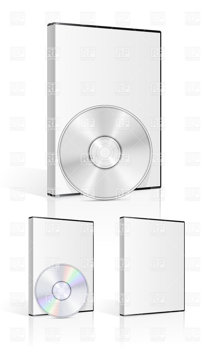 Blank Dvd Case And Disk Objects Download Royalty Free Vector Clip