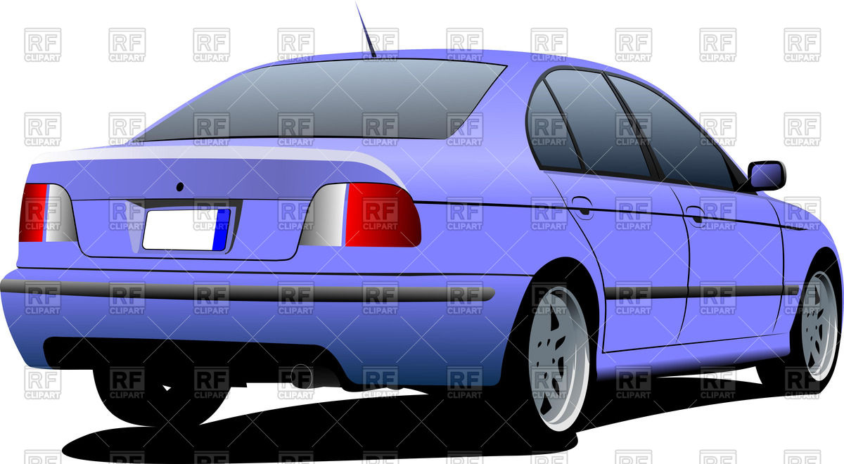 Blue Sedan Car  Back View  51899 Transportation Download Royalty