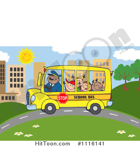 City Road Clipart School Bus Clipart  1