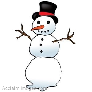 Clip Art Of A Christmas Snowman Wearing A Top Hat  Clip Art