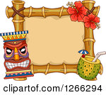Clipart Of A Border Of Brown Bamboo   Royalty Free Vector Illustration