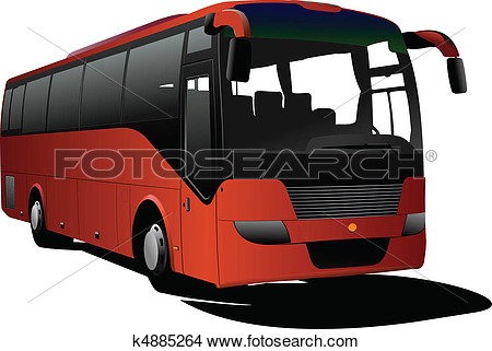 Clipart   Orange Tourist Bus  Coach  Vector   Fotosearch   Search Clip