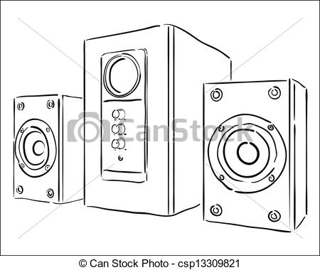 Computer Speakers On A White Background Csp13309821   Search Clipart