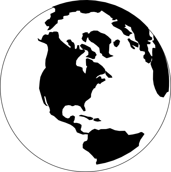 Earth Science Clipart Black And White Black And White World Hi Png