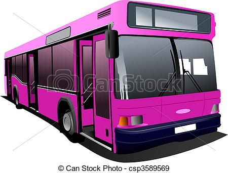 Eps Vectors Of Pink City Bus Coach Vector Illustration Csp3589569