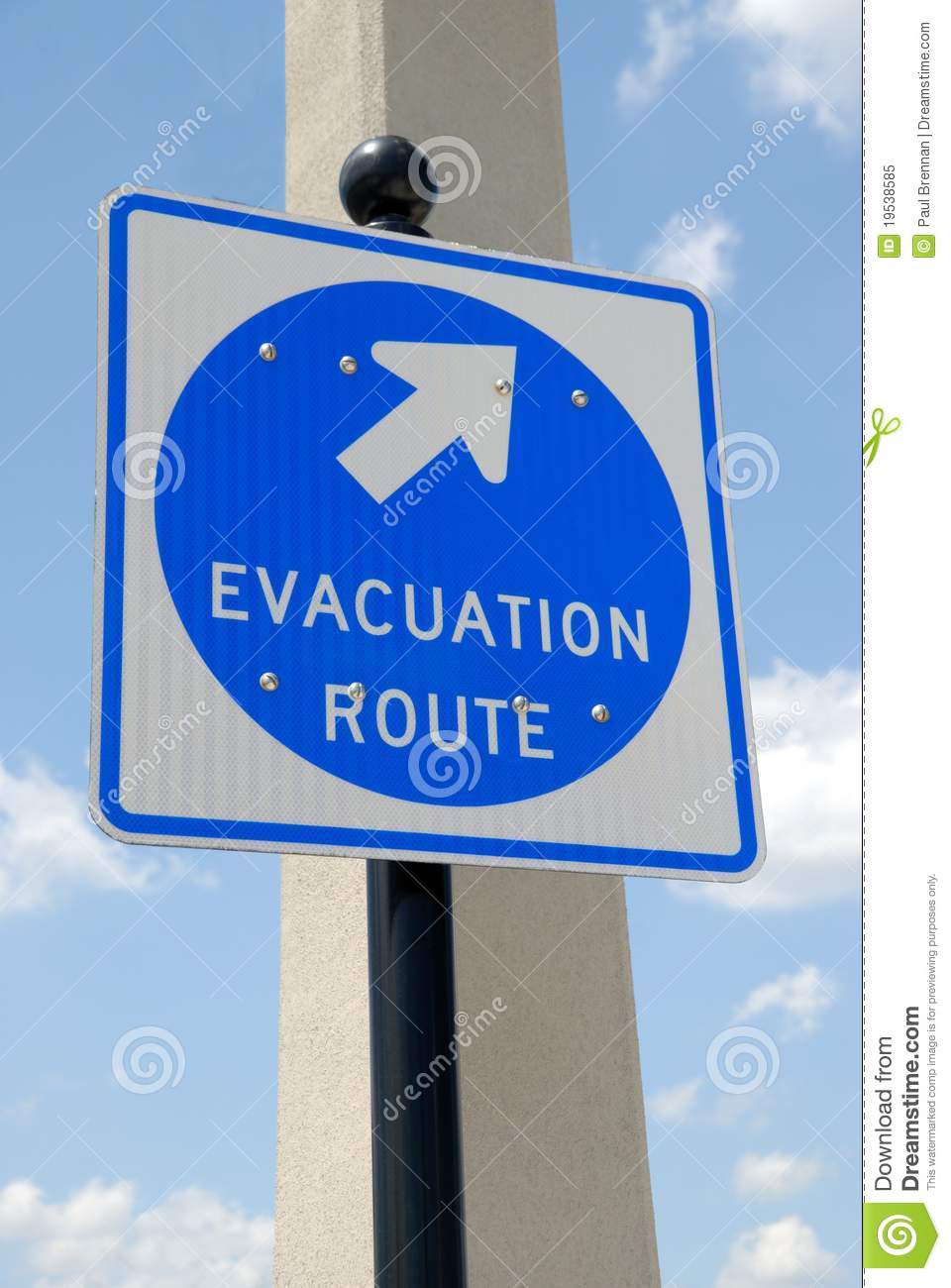Evacuation Route Sign Royalty Free Stock Photo   Image  19538585