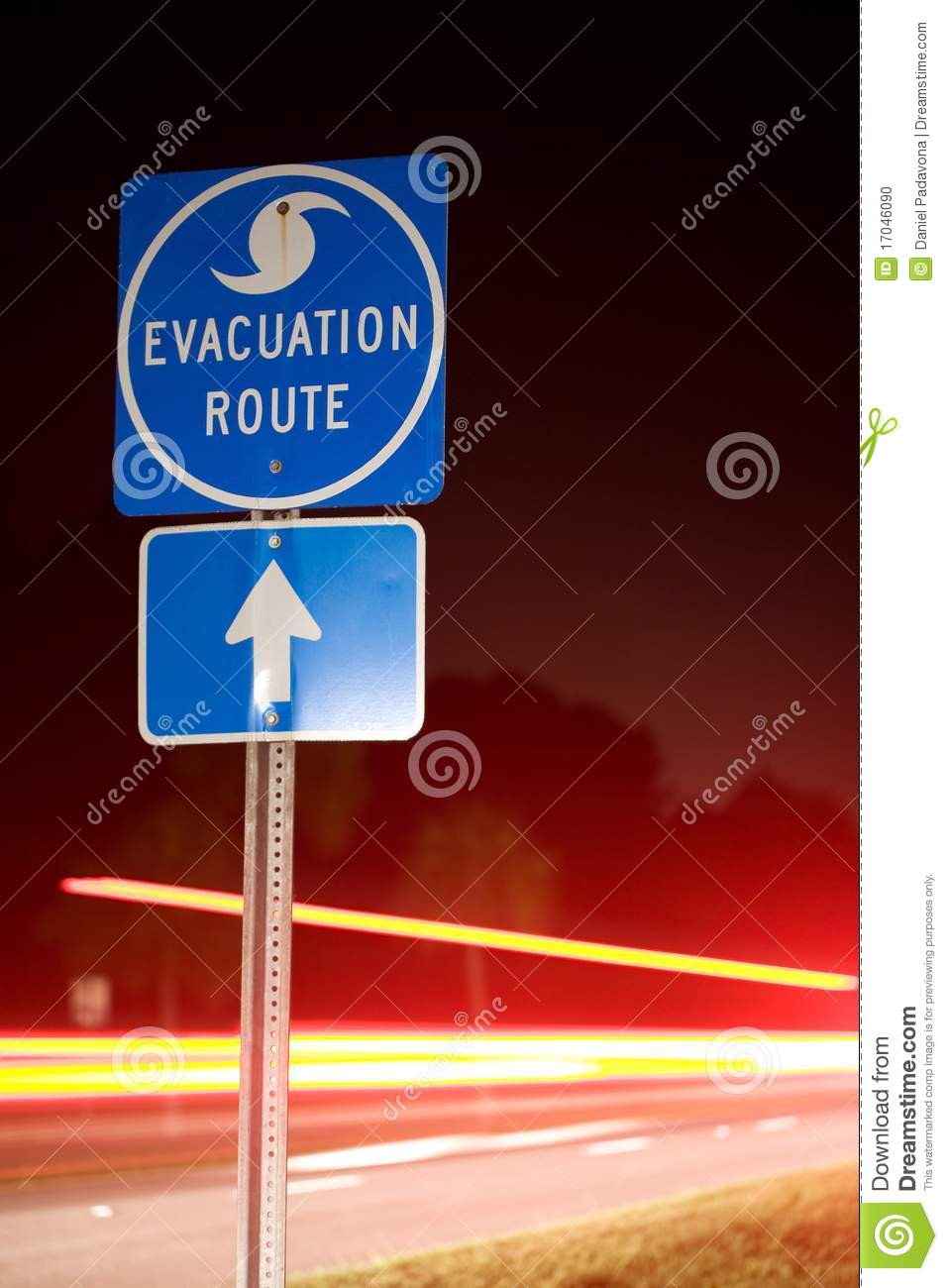 Flee An Impending Storm At Night Along A Hurricane Evacuation Route